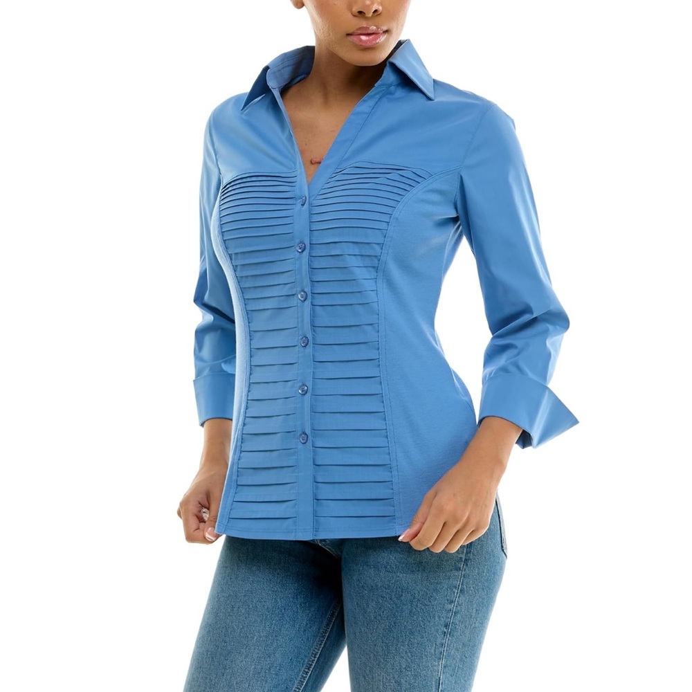 Zac & Rachel Blue Button-Up Blouse
